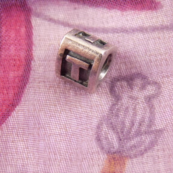 ALE PANDORA 925, "T" 3 SIDED DESIGN BEAD CHARM - Picture 7 of 8
